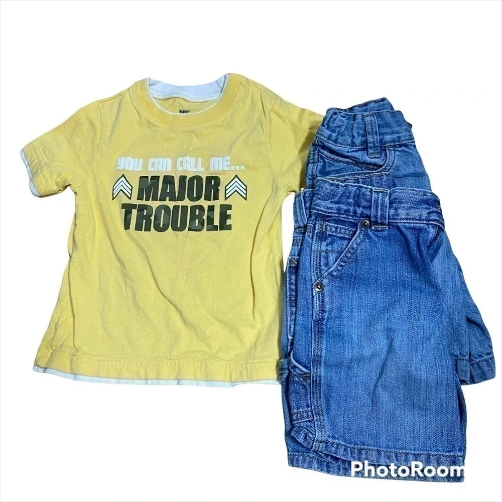 Boys 3T Bundle Old Navy Jean Shirts Faded Glory T-shirt Summer